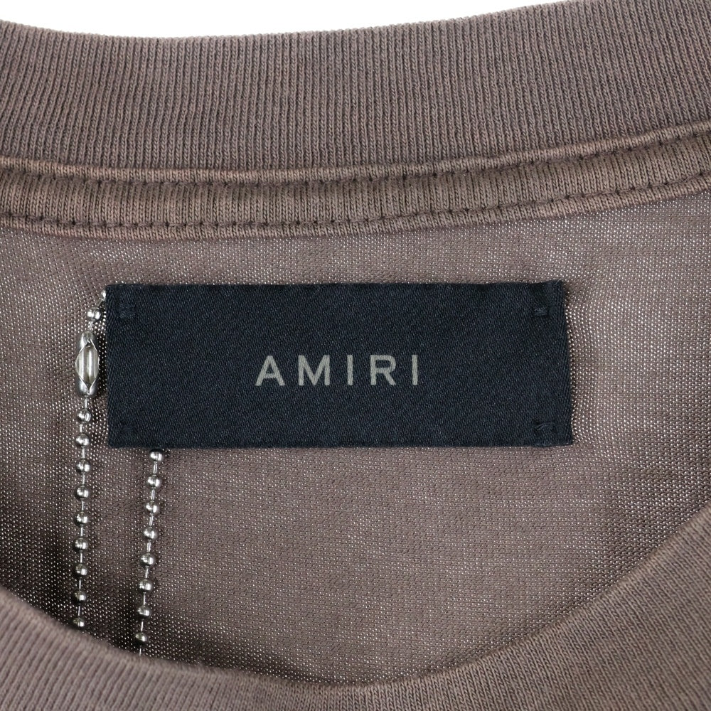 AMIRI(アミリ) イーグルプリント ラメ加工 半袖Tシャツ ブラウン