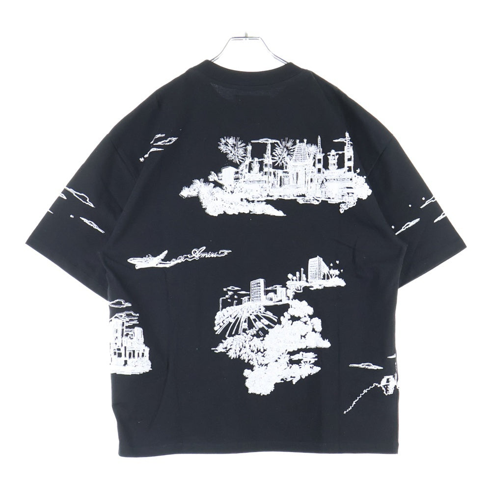 AMIRI(アミリ) ハリウッド 刺繍 半袖Tシャツ ブラック カットソー
