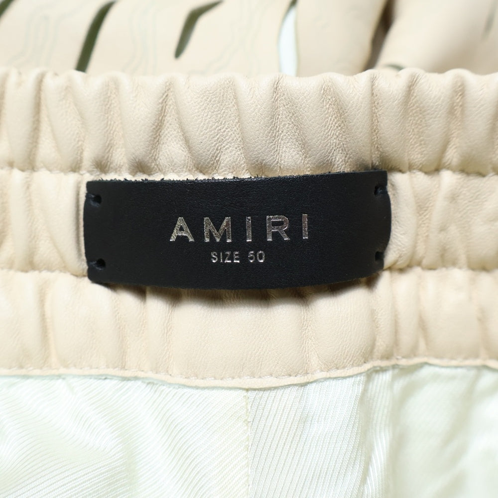 AMIRI(アミリ) レザー ポッケット デニム ショーツ ハーフパンツ ホワイト