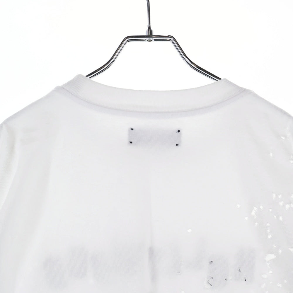 AMIRI(アミリ) ショットガン加工 ハリウッド MAロゴ 半袖Tシャツ ホワイト