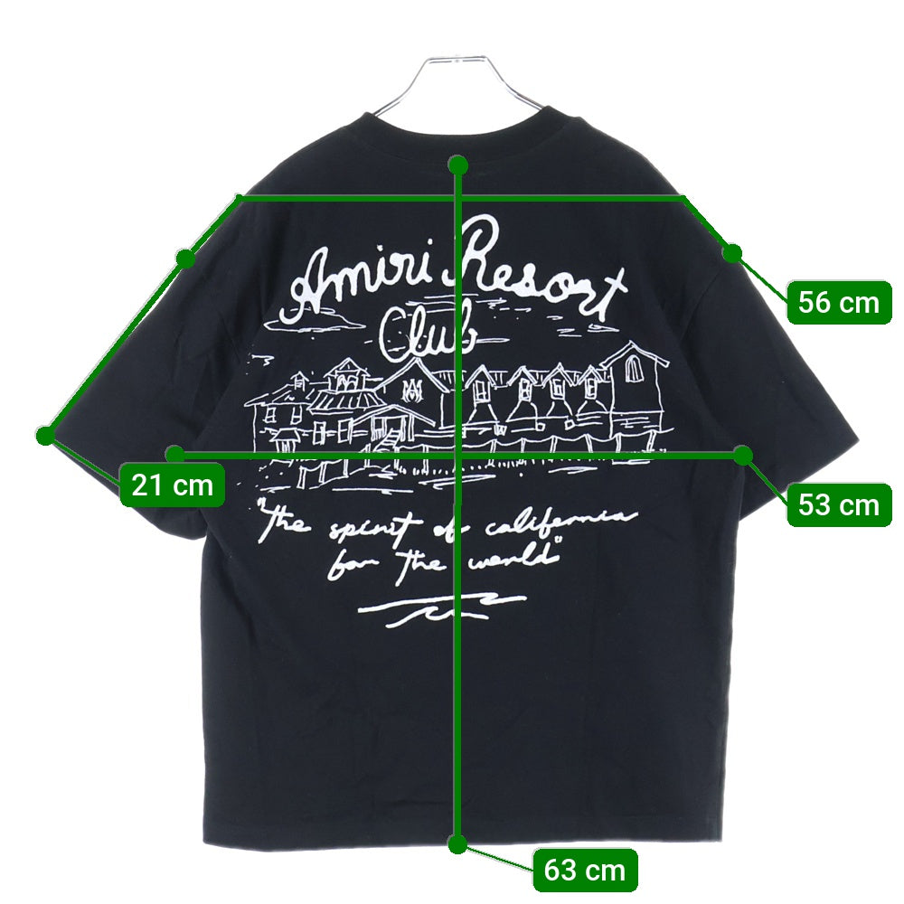 AMIRI(アミリ) リゾート刺繡 半袖Tシャツ カットソー ブラック