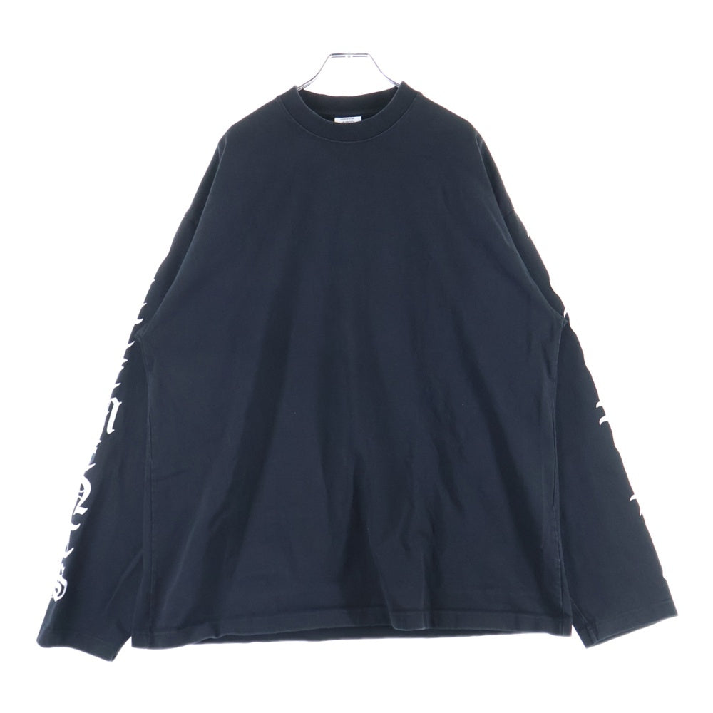 VETEMENTS(ヴェトモン) 20AW Gothic Font Long sleeve Tee ゴシックフォント長袖カットソー 長袖Tシャツ ロングスリーブカットソー ロンT ブラック UAH21TR526