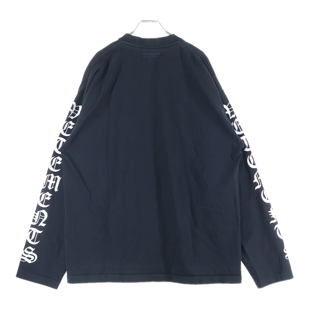 VETEMENTS(ヴェトモン) 20AW Gothic Font Long sleeve Tee ゴシックフォント長袖カットソー 長袖Tシャツ ロングスリーブカットソー ロンT ブラック UAH21TR526