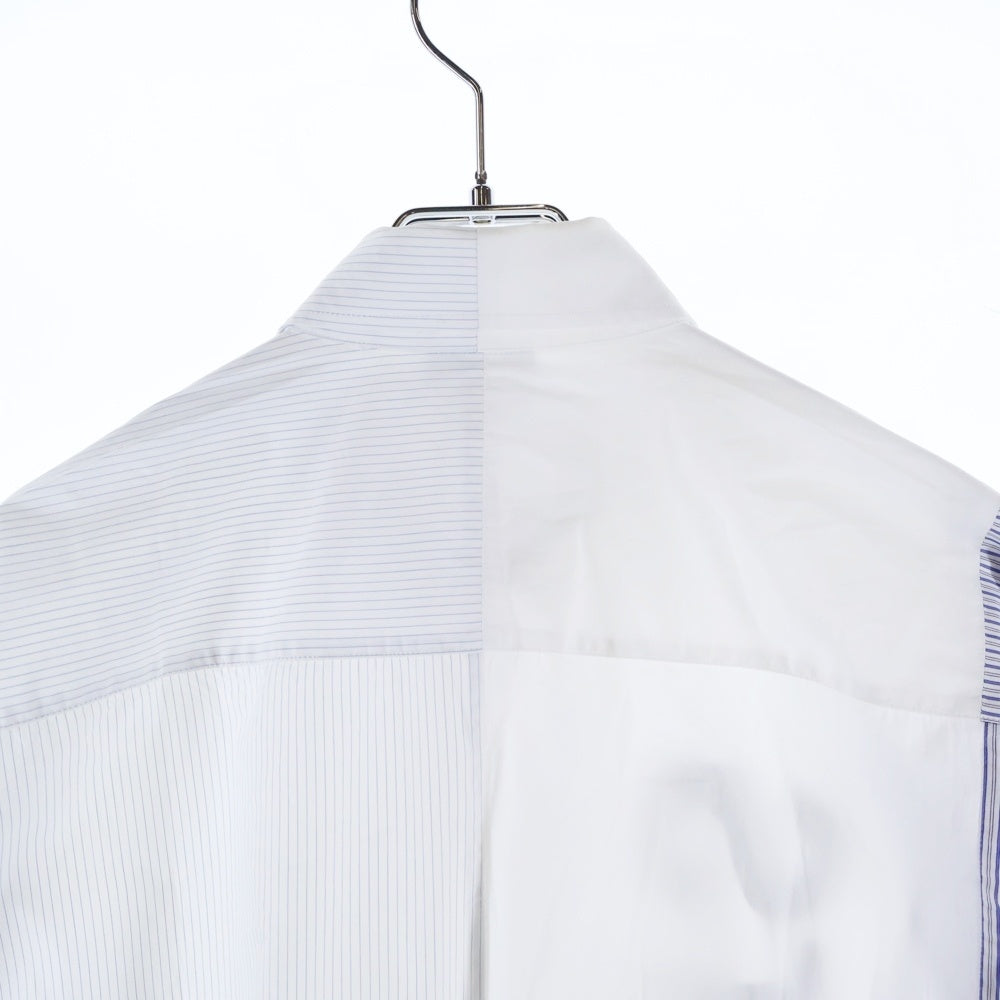 VETEMENTS(ヴェトモン) 21AW Cut-Up Logo Shirt フロントロゴプリント長袖シャツ ブルー UA52SH650S