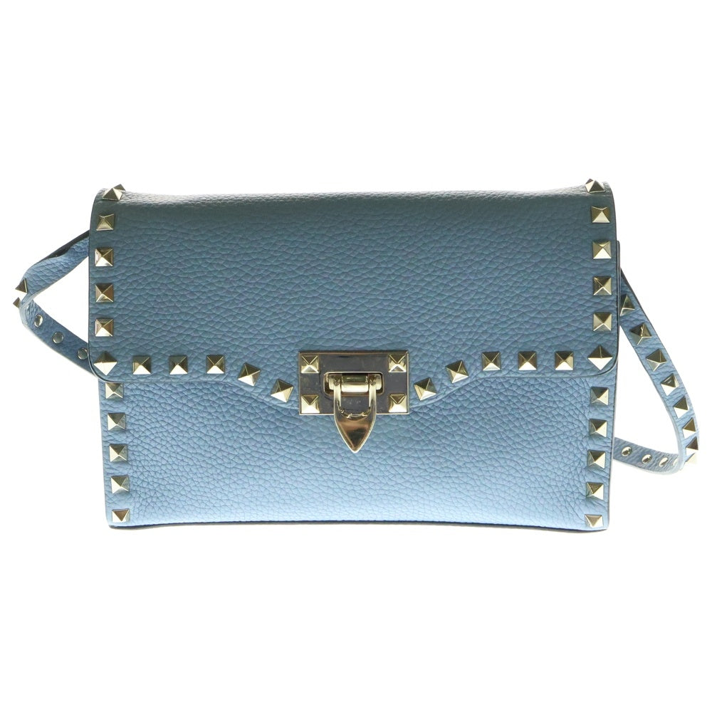 VALENTINO(ヴァレンティノ) ロック スタッズ スモール TW2B0181VSF ブルー レザー ショルダーバッグ ブルー