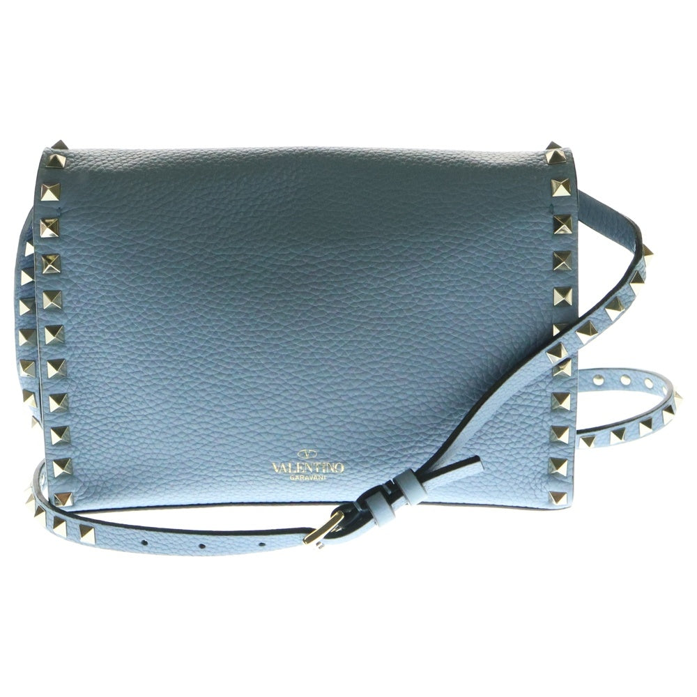 VALENTINO(ヴァレンティノ) ロック スタッズ スモール TW2B0181VSF ブルー レザー ショルダーバッグ ブルー