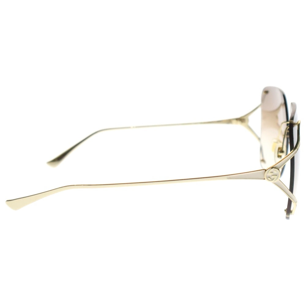 GUCCI(グッチ) スクエアサングラス Gロゴ GG0646S 002 ゴールド レディース