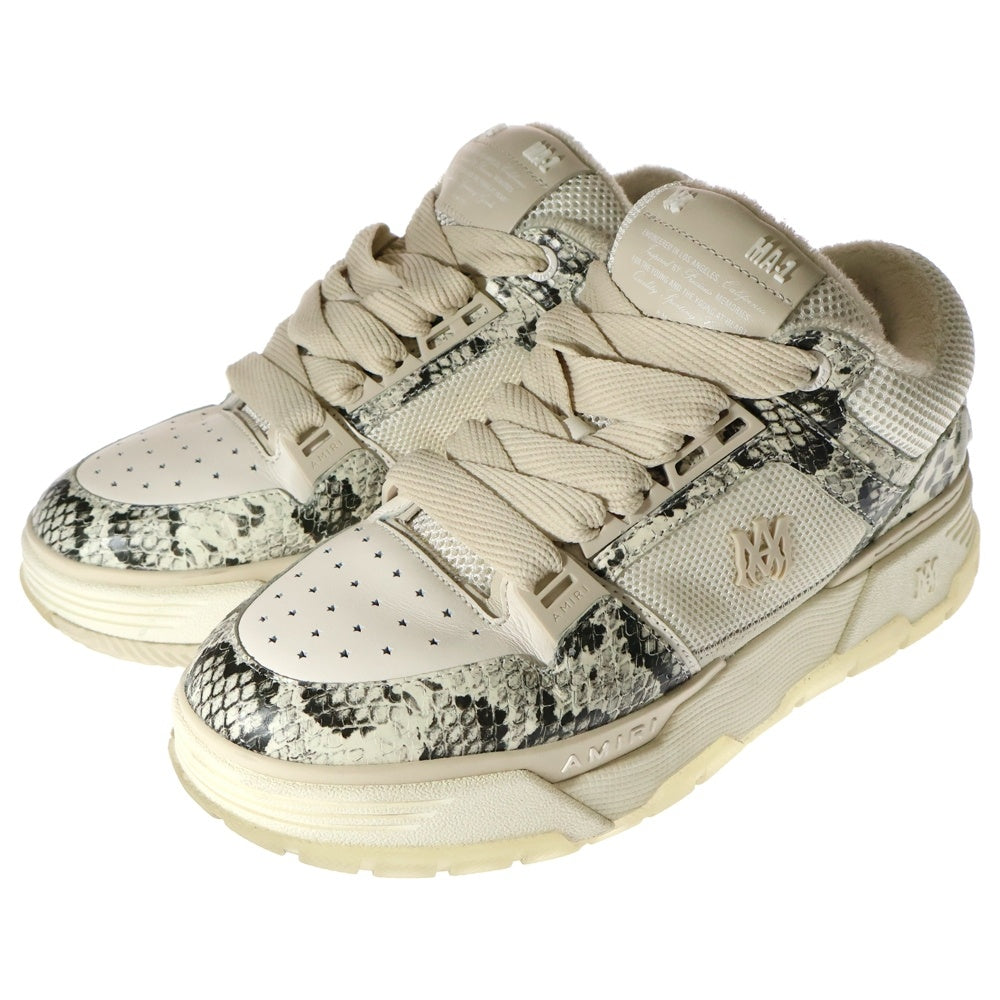 AMIRI(アミリ) Sneak MA-1 Sneaker サイドロゴ スネーク メッシュローカットスニーカー ホワイト