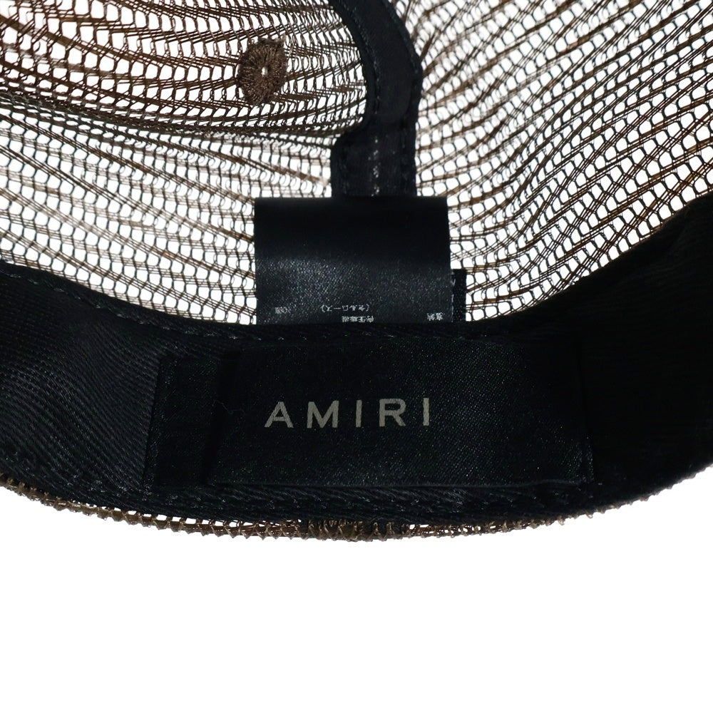 AMIRI(アミリ) ロゴエンブロイダリー トラッカーメッシュキャップ 帽子 ブラウン