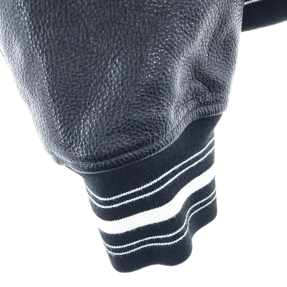 AMIRI(アミリ) 23AW TIGER VARSITY JACKET レザー タイガー刺? ヴァーシティジャケット スタジャン ブラック