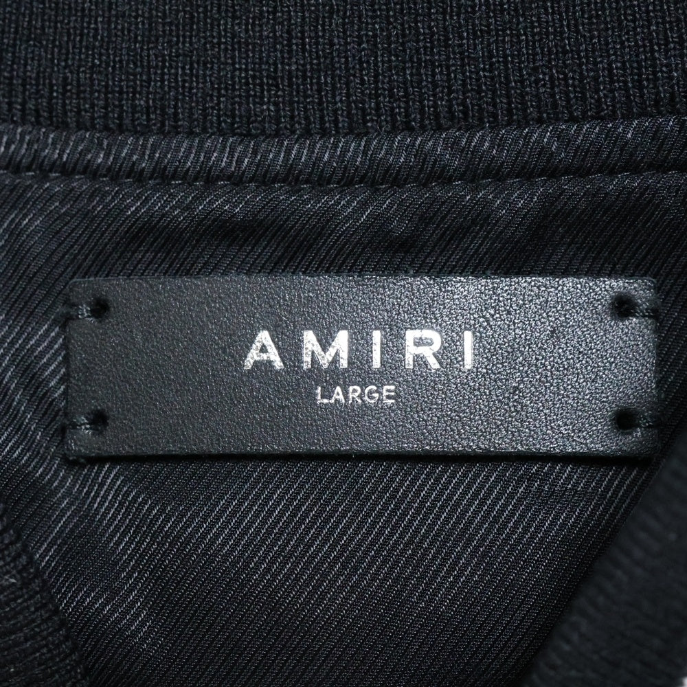 AMIRI(アミリ) 23AW TIGER VARSITY JACKET レザー タイガー刺? ヴァーシティジャケット スタジャン ブラック