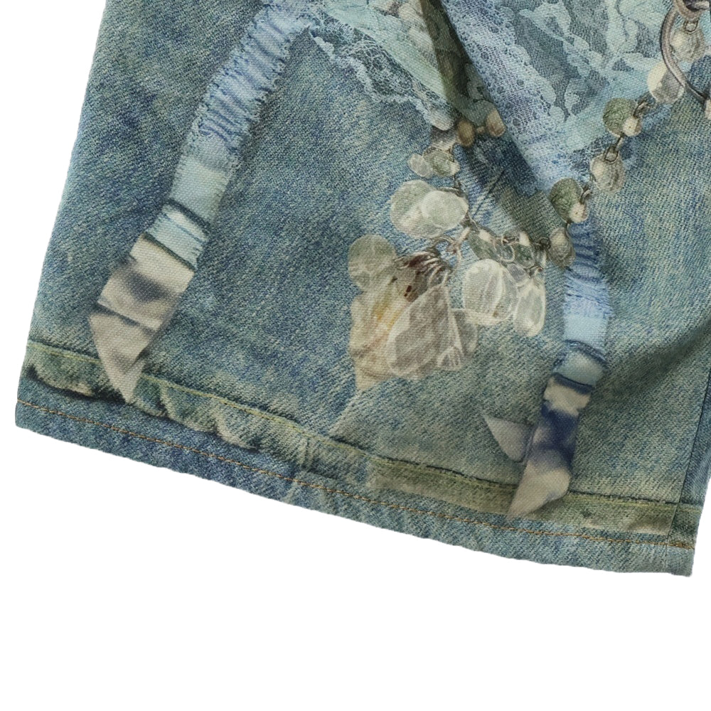 Acne Studios(アクネ ストゥディオズ) チェーン レースプリント ツイストデニムパンツ インディゴ FN-MN-TROU001129