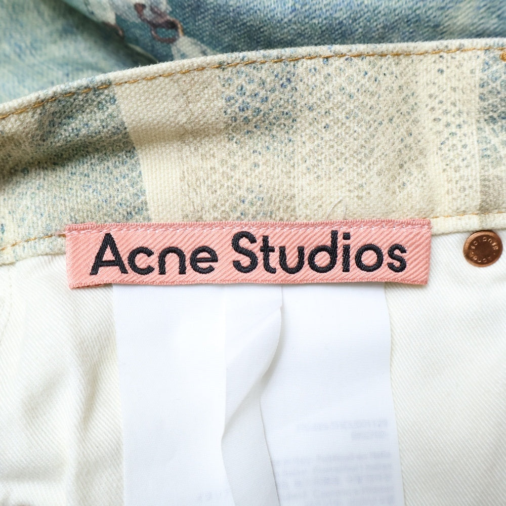 Acne Studios(アクネ ストゥディオズ) チェーン レースプリント ツイストデニムパンツ インディゴ FN-MN-TROU001129
