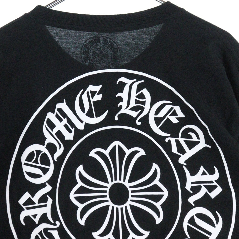 CHROME HEARTS(クロムハーツ) NEW YORK Horseshoe ニューヨーク ホースシュー 袖フローラルプリント 長袖Tシャツカットソー ブラック