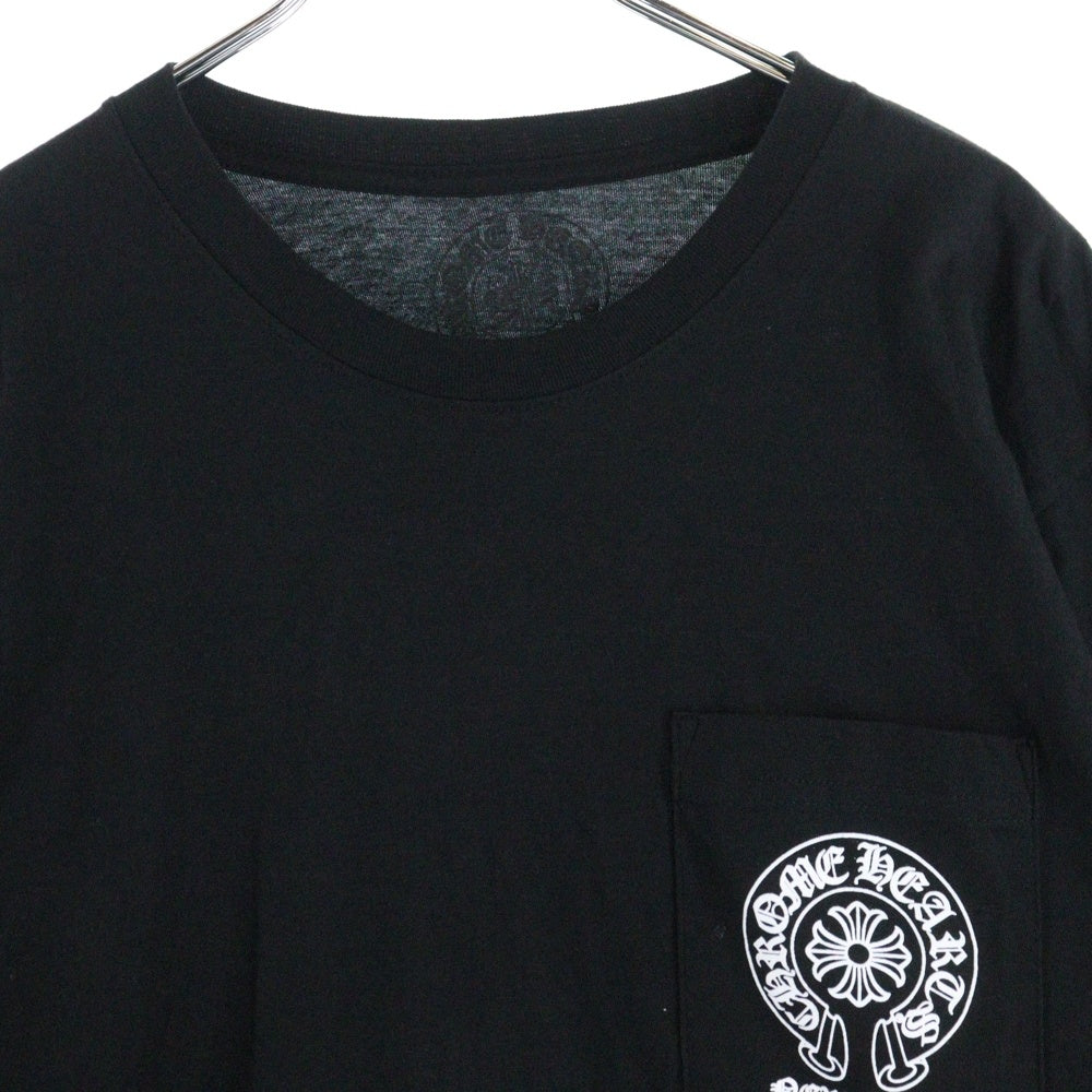 CHROME HEARTS(クロムハーツ) NEW YORK Horseshoe ニューヨーク ホースシュー 袖フローラルプリント 長袖Tシャツカットソー ブラック