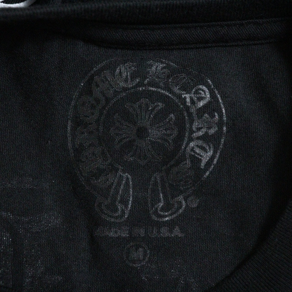 CHROME HEARTS(クロムハーツ) NEW YORK Horseshoe ニューヨーク ホースシュー 袖フローラルプリント 長袖Tシャツカットソー ブラック