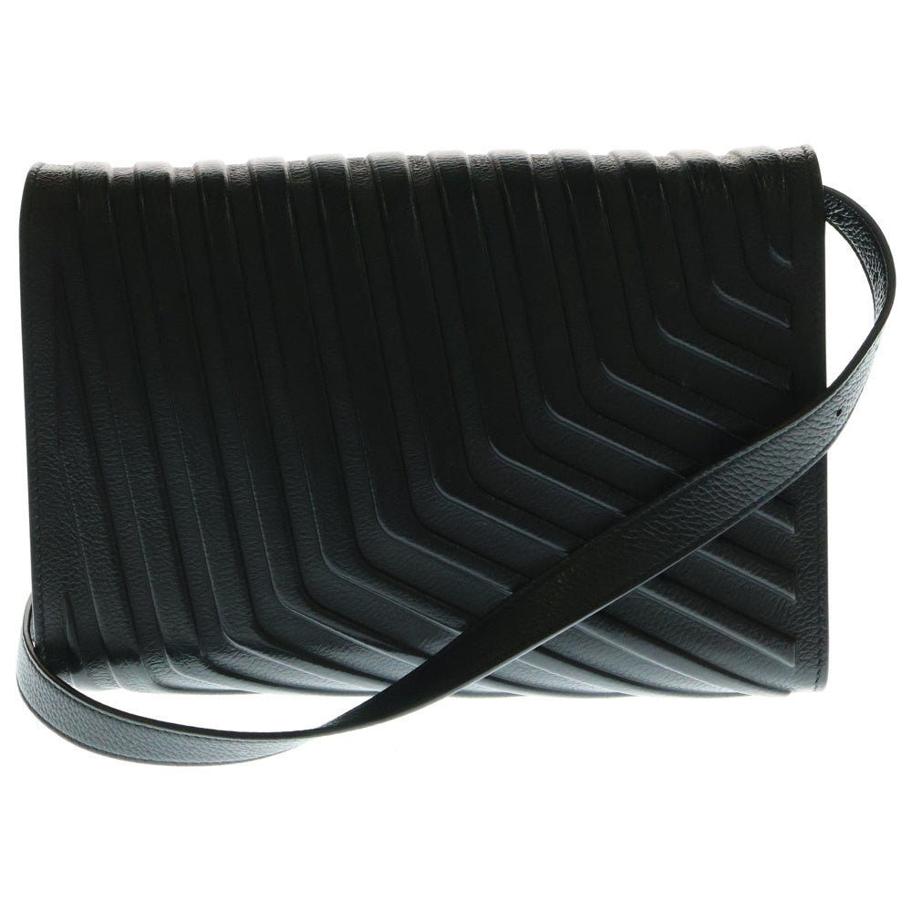BALENCIAGA(バレンシアガ) AR FLAP BAG W カー フラップ エンボス レザー ショルダーバッグ ブラック 679466