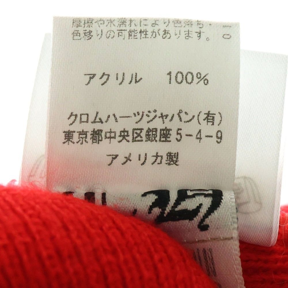 CHROME HEARTS(クロムハーツ) WATCH CAP ワッチキャップ ロゴ刺繍ビーニー ニットキャップ 帽子 レッド