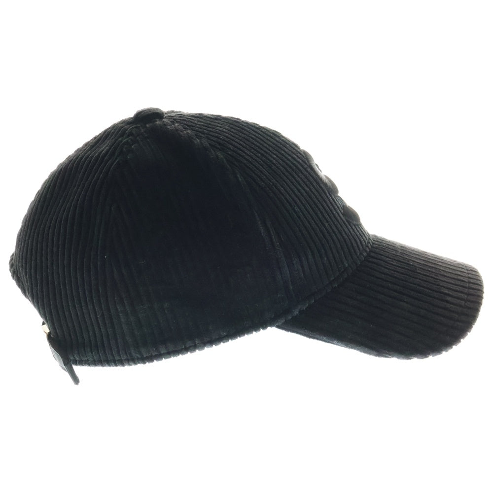 Sacai(サカイ) AW24 Corduroy Cap ロゴ刺繍 コーデュロイキャップ 帽子 ブラック 24-0840S