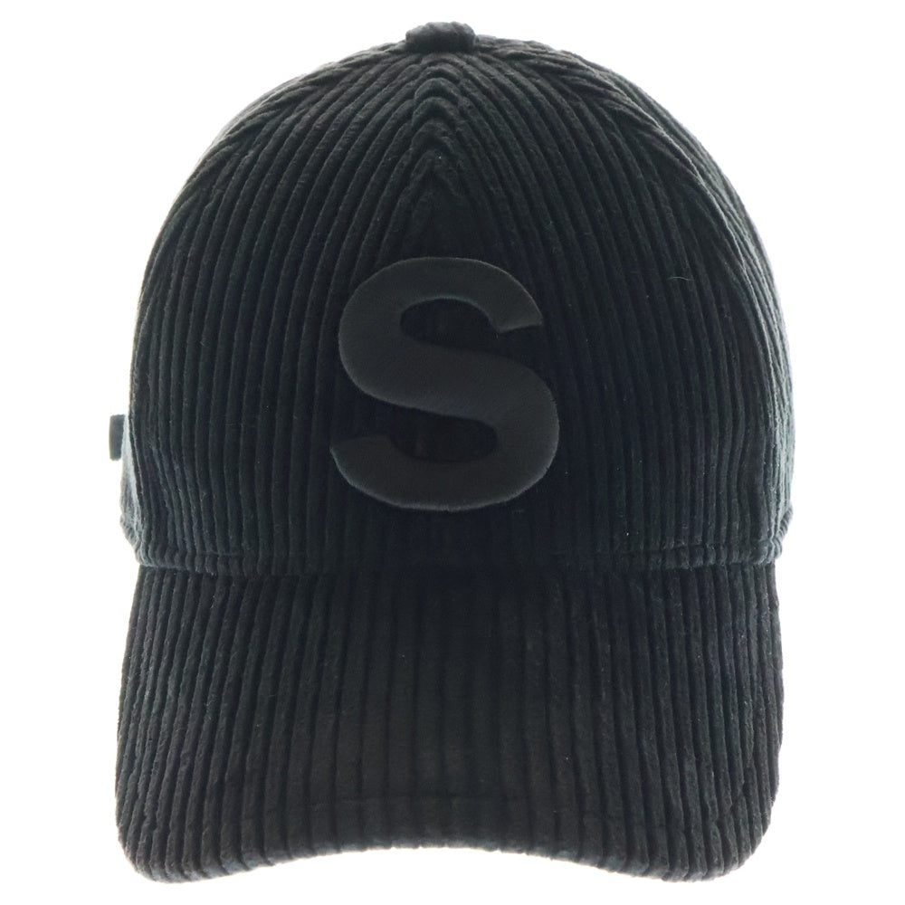 Sacai(サカイ) AW24 Corduroy Cap ロゴ刺繍 コーデュロイキャップ 帽子 ブラック 24-0840S