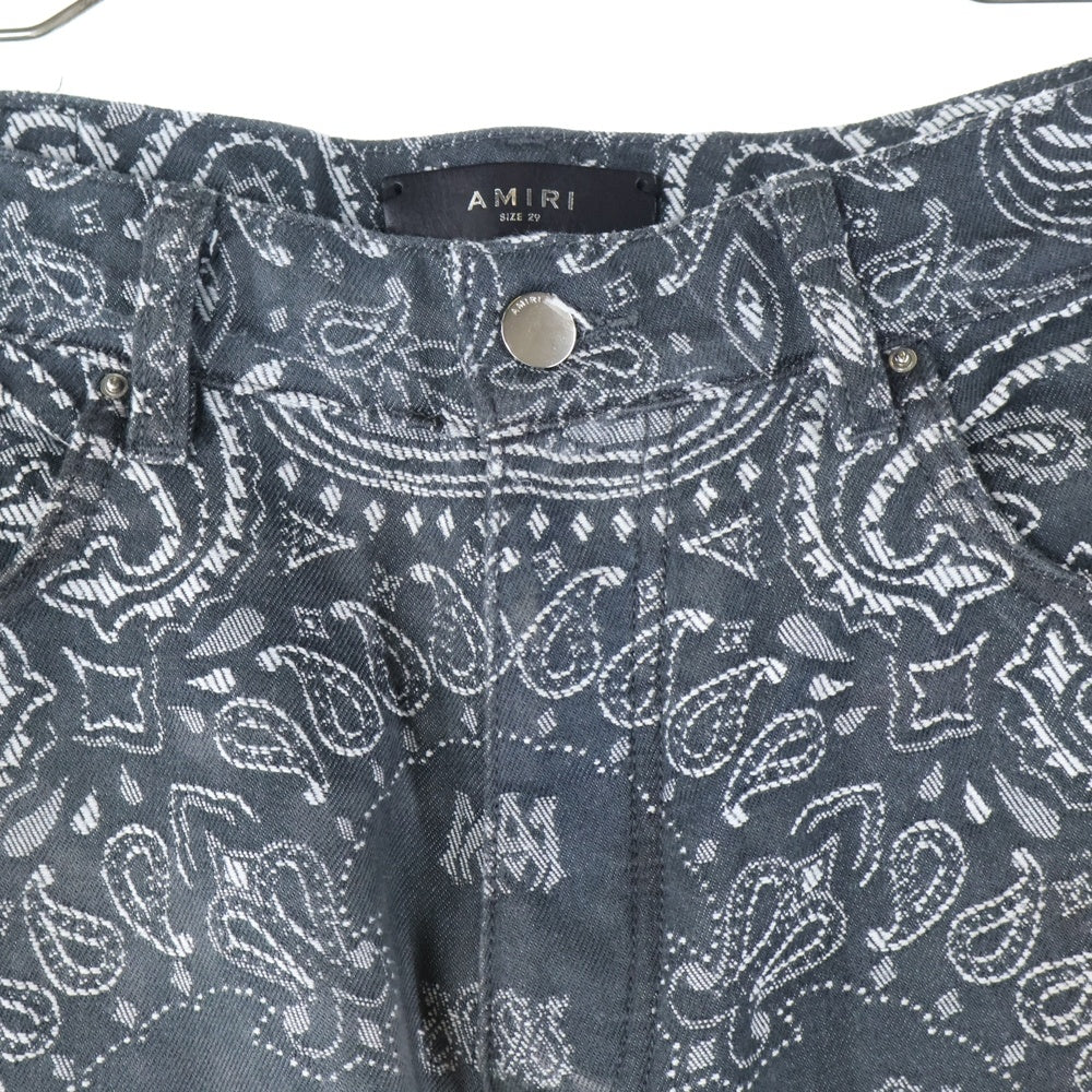 AMIRI(アミリ) Paisley Paint Print Cargo Pants ペイズリー ペイント プリント カーゴ パンツ グレー