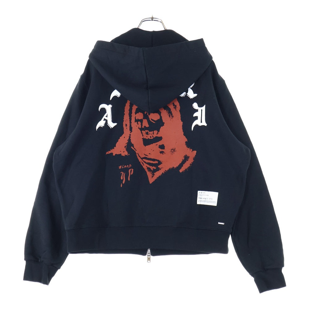 AMIRI(アミリ) × Wes Lang Solar Kings Zip Hoodie バックプリント ジップアップ パーカー ブラック