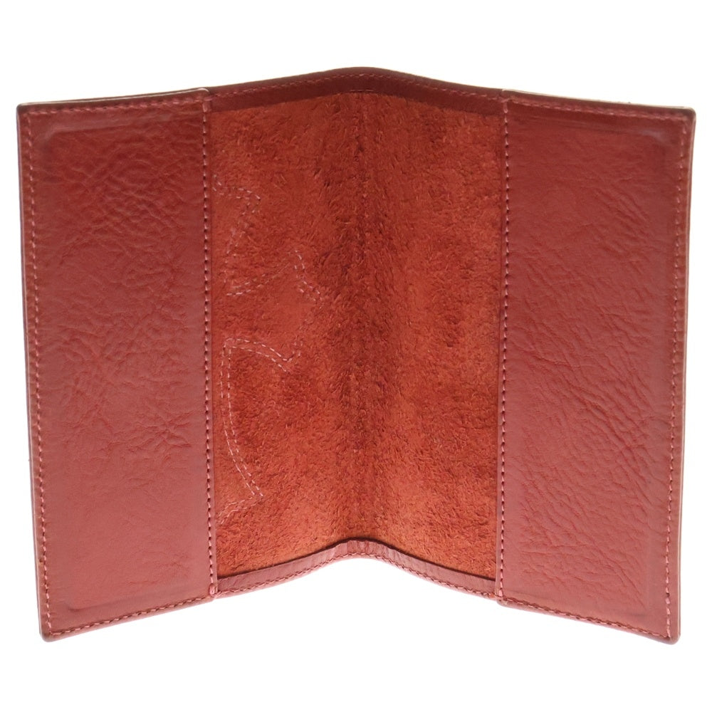 CHROME HEARTS(クロムハーツ) PASSPORT COVER クロスパッチ付 レザー パスポートケース レッド