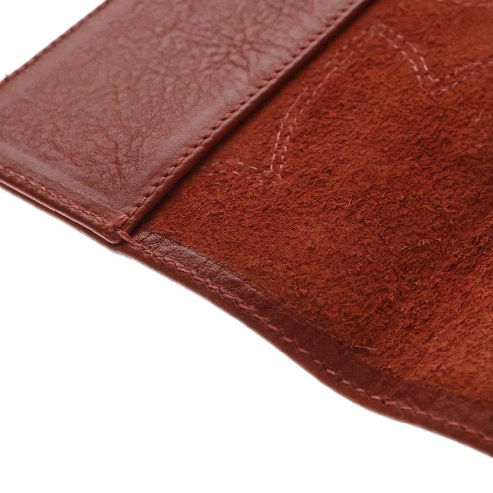 CHROME HEARTS(クロムハーツ) PASSPORT COVER クロスパッチ付 レザー パスポートケース レッド