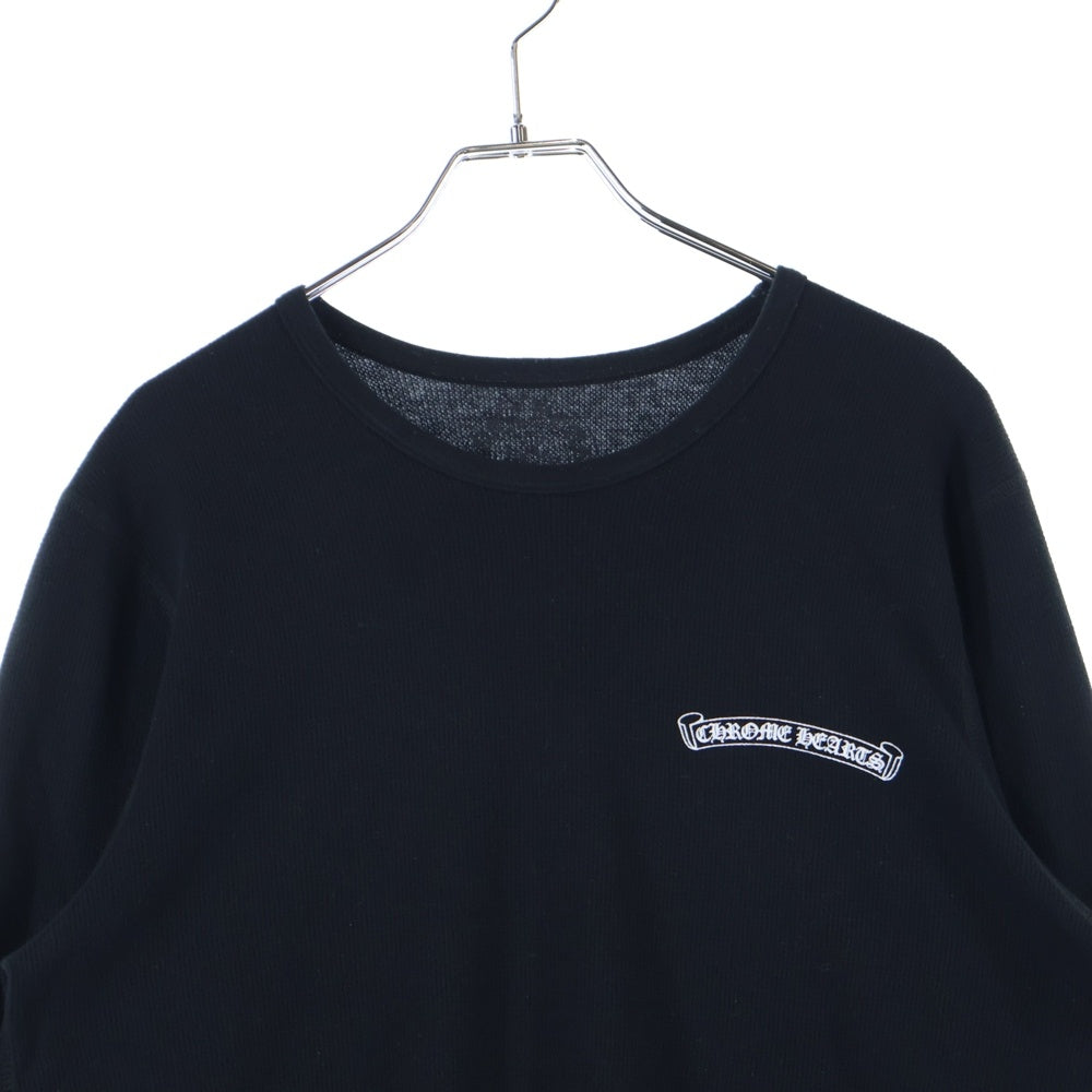 CHROME HEARTS(クロムハーツ) Thermal L S アームロゴプリント サーマル長袖カットソー ロンT ブラック