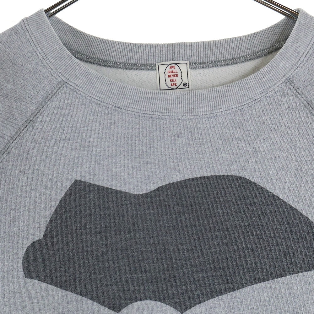 A BATHING APE(アベイシングエイプ) 初期 フロントapeプリント 半袖スウェットシャツ グレー