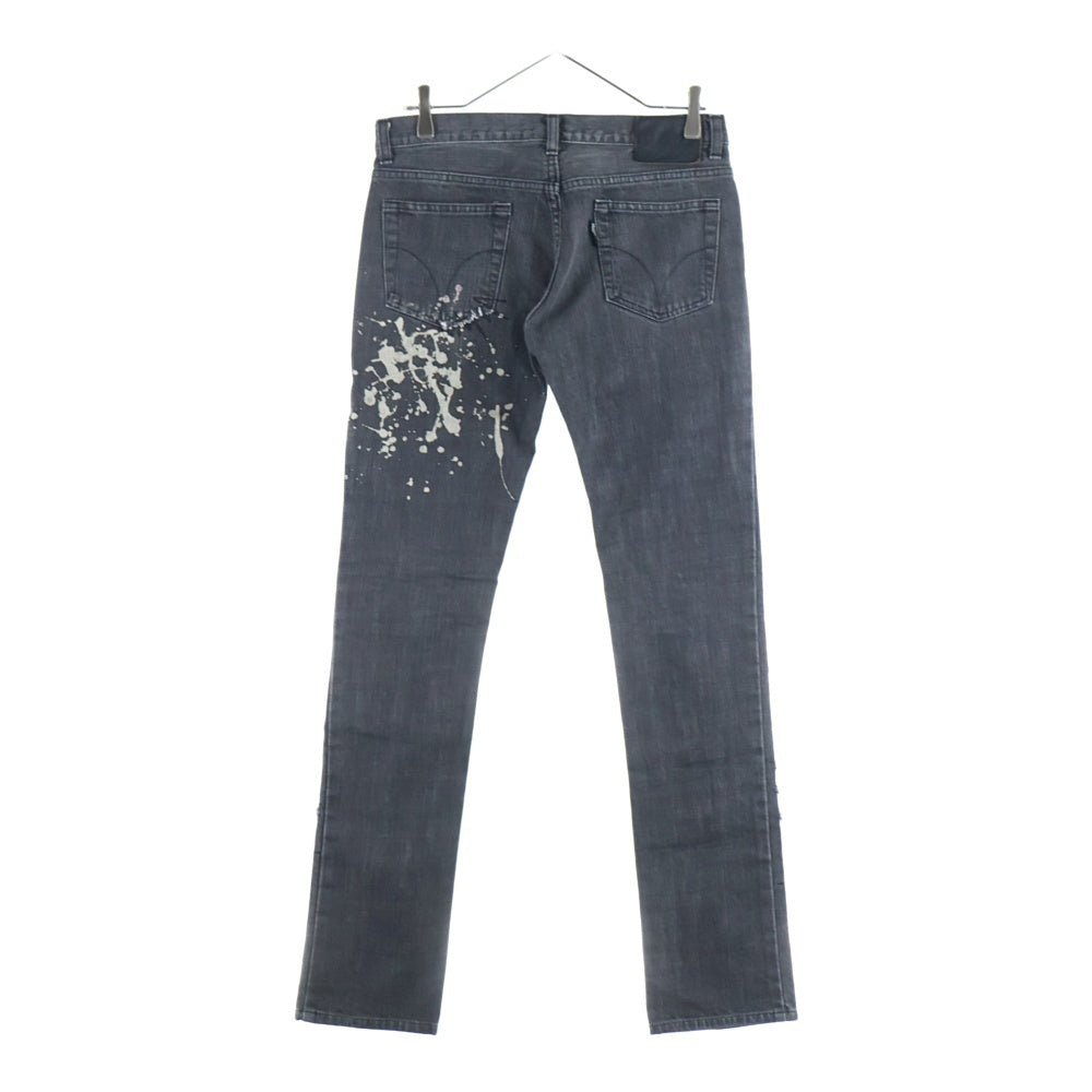 HYSTERIC GLAMOUR(ヒステリックグラマー) ダメージ ペンキ加工 スキニーデニム 3AP-3713 ブラック