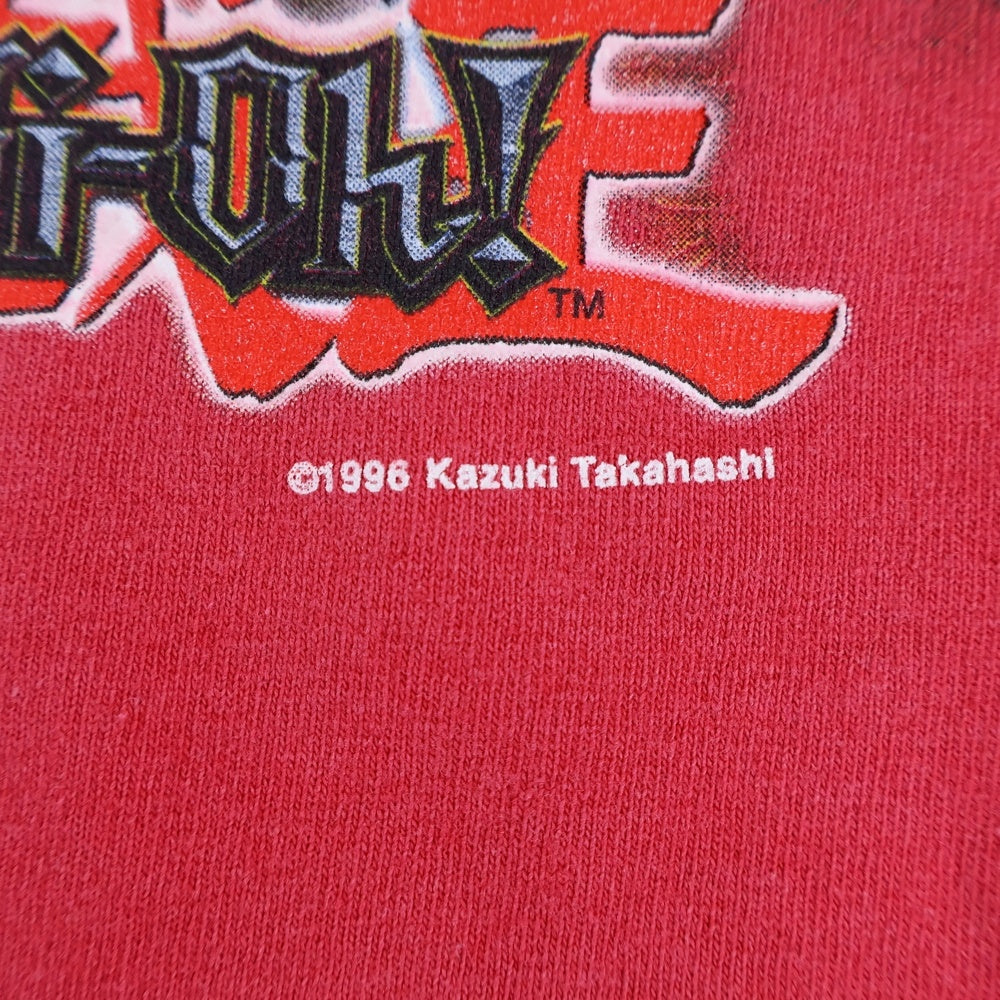 VINTAGE(ヴィンテージ) 90S 遊戯王 YU-GI-OH 1996 ブラック・マジシャン プリント半袖Tシャツカットソー レッド