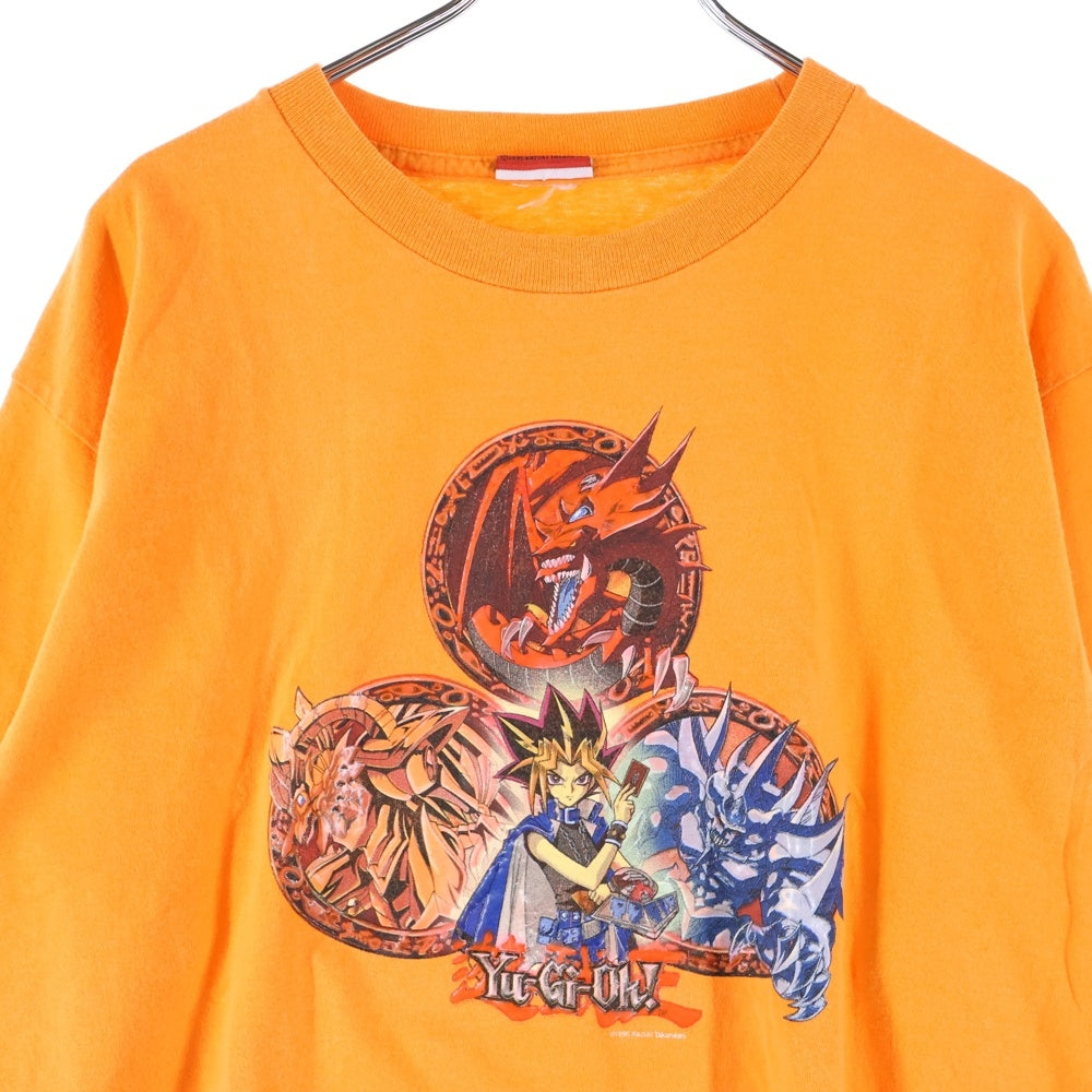 VINTAGE(ヴィンテージ) 90S 遊戯王 YU-GI-OH 1996 三幻神 プリント長袖Tシャツカットソー オレンジ