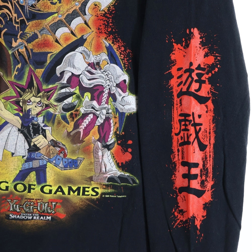 VINTAGE(ヴィンテージ) 90S 遊戯王 YU-GI-OH 1996 フロント武藤遊戯 袖ロゴプリント長袖Tシャツカットソー ブラック