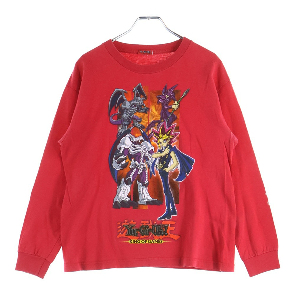 VINTAGE(ヴィンテージ) 90S 遊戯王 YU-GI-OH 1996 KING OF GAMES プリント長袖Tシャツカットソー レッド