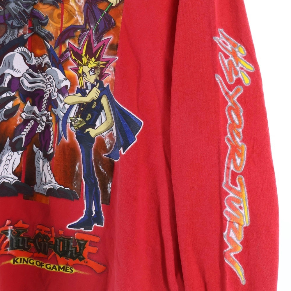 VINTAGE(ヴィンテージ) 90S 遊戯王 YU-GI-OH 1996 KING OF GAMES プリント長袖Tシャツカットソー レッド