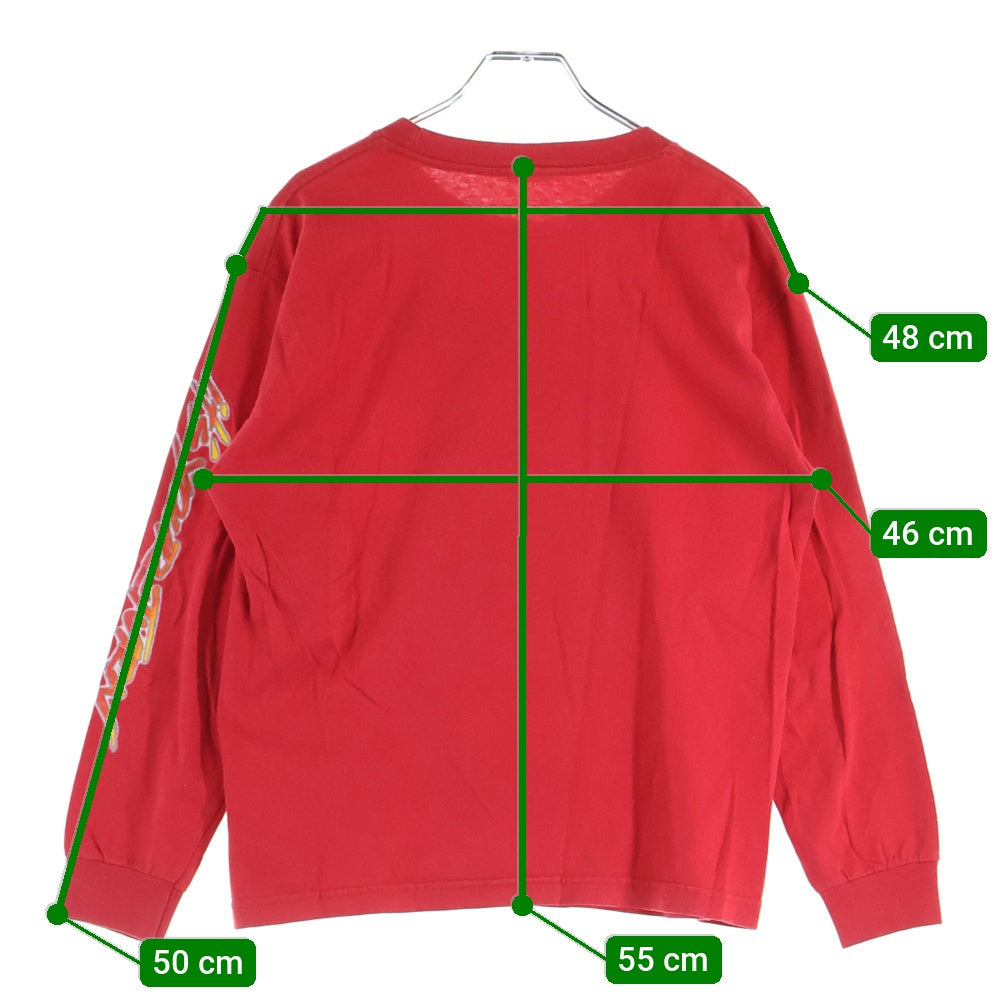 VINTAGE(ヴィンテージ) 90S 遊戯王 YU-GI-OH 1996 KING OF GAMES プリント長袖Tシャツカットソー レッド