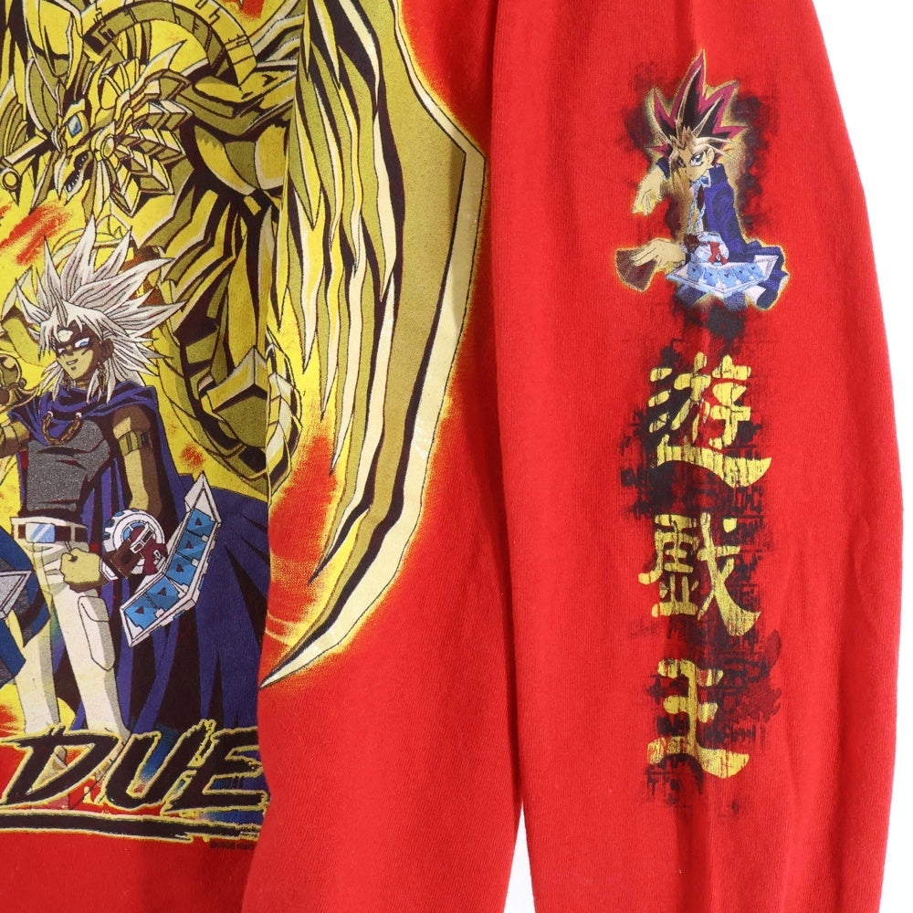 VINTAGE(ヴィンテージ) 90S 遊戯王 YU-GI-OH 1996 LET'S DUEL プリント長袖Tシャツカットソー レッド