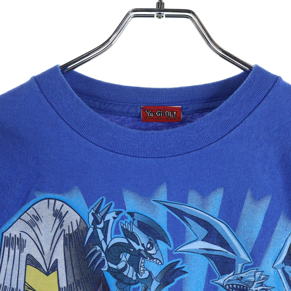 VINTAGE(ヴィンテージ) 90S 遊戯王 YU-GI-OH 1996 武藤遊戯 白龍 黒龍 プリント長袖Tシャツカットソー ブルー