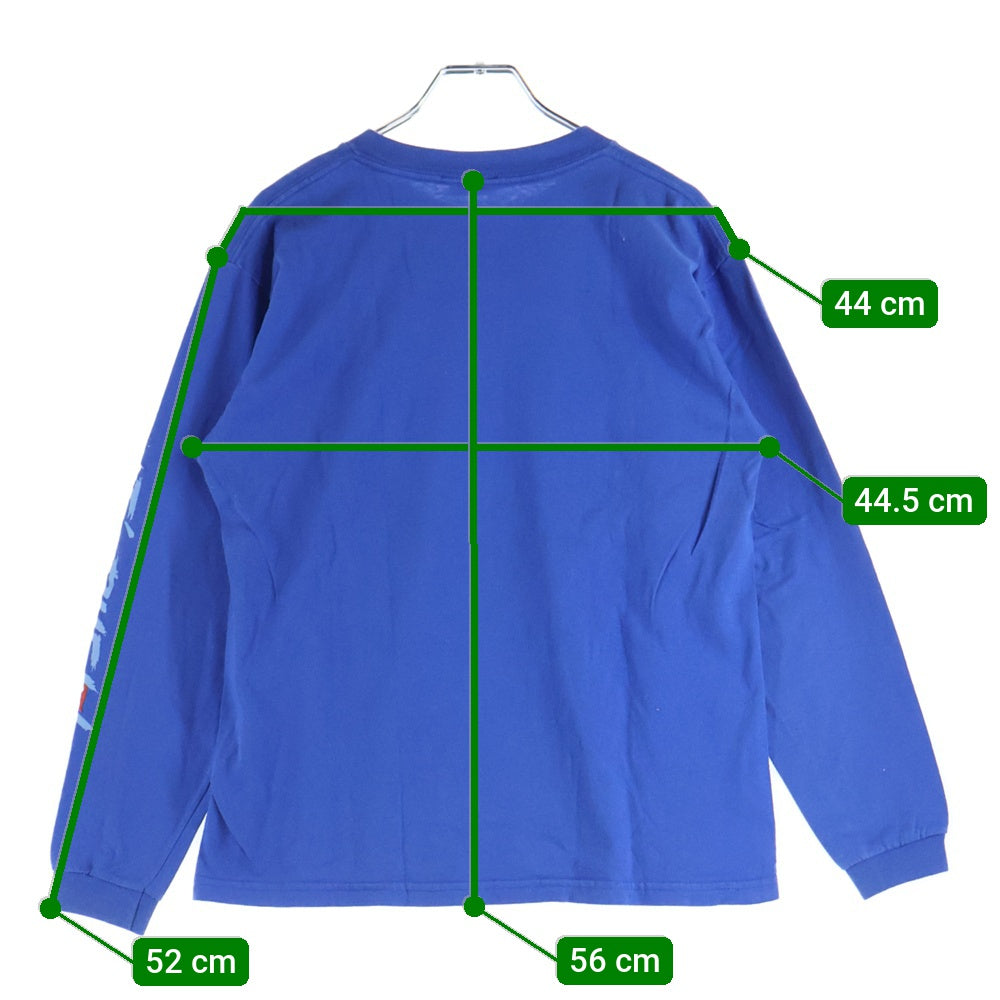 VINTAGE(ヴィンテージ) 90S 遊戯王 YU-GI-OH 1996 武藤遊戯 白龍 黒龍 プリント長袖Tシャツカットソー ブルー