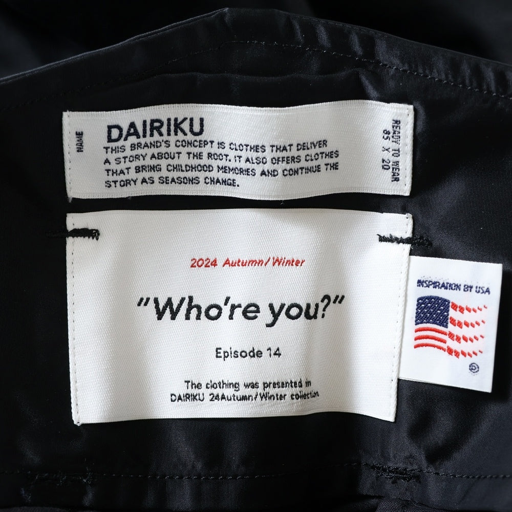 DAIRIKU(ダイリク) 24AW Half Nylon Pants ナイロン ハーフパンツ ブラック NY-3