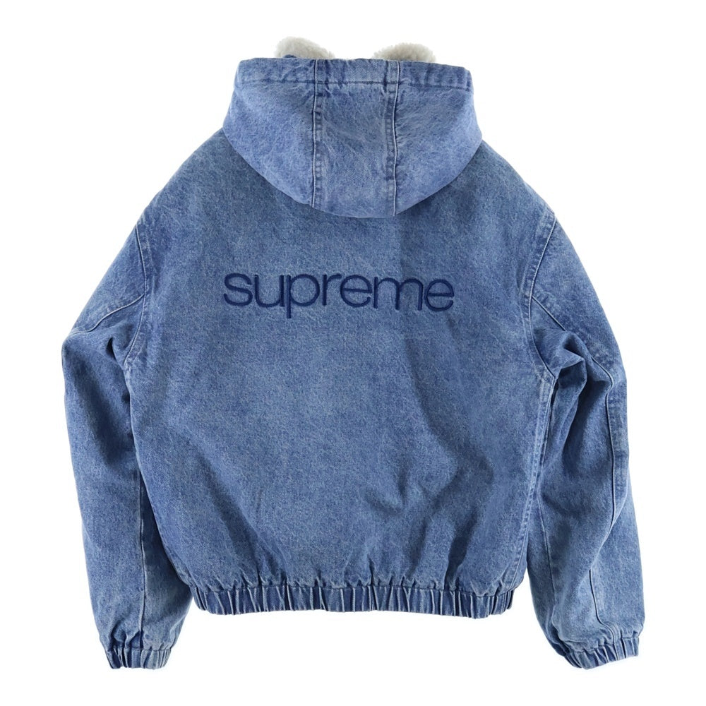 SUPREME(シュプリーム) 24AW Faux Shearling Bomber Jacket デニムボンバージャケット フード付き インディゴ