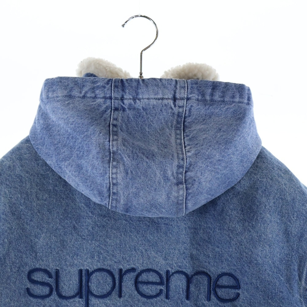 SUPREME(シュプリーム) 24AW Faux Shearling Bomber Jacket デニムボンバージャケット フード付き インディゴ