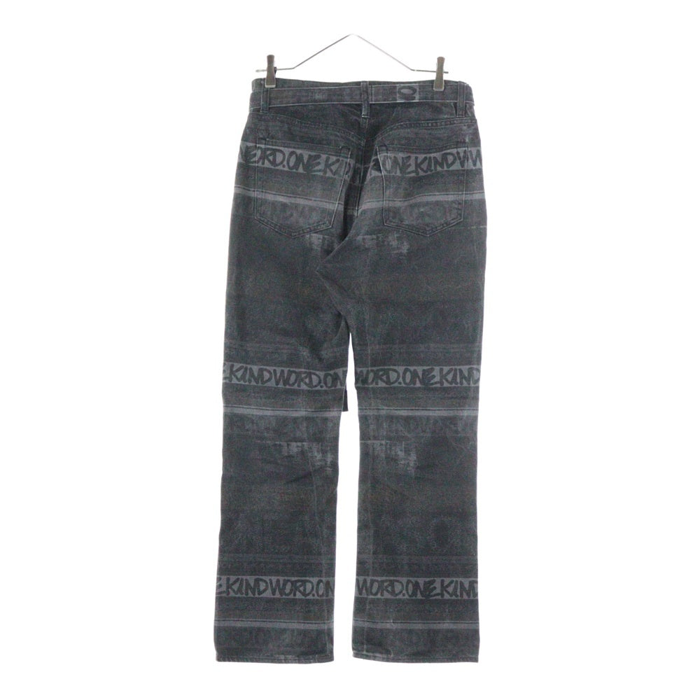 Sacai(サカイ) 23SS ×Eric Haze Denim Pants エリックヘイズ 総柄デザイン デニム ブラック 23-02973M
