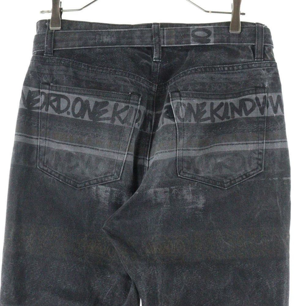 Sacai(サカイ) 23SS ×Eric Haze Denim Pants エリックヘイズ 総柄デザイン デニム ブラック 23-02973M