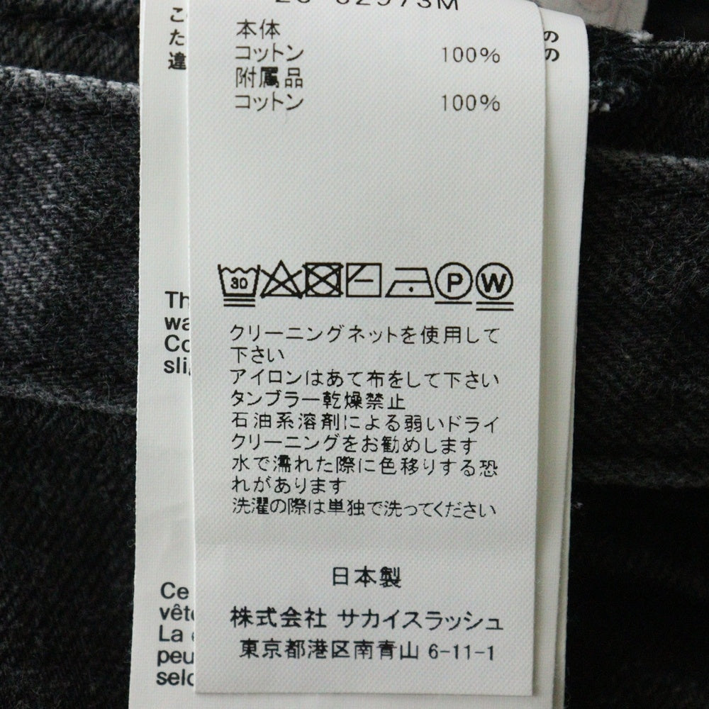 Sacai(サカイ) 23SS ×Eric Haze Denim Pants エリックヘイズ 総柄デザイン デニム ブラック 23-02973M