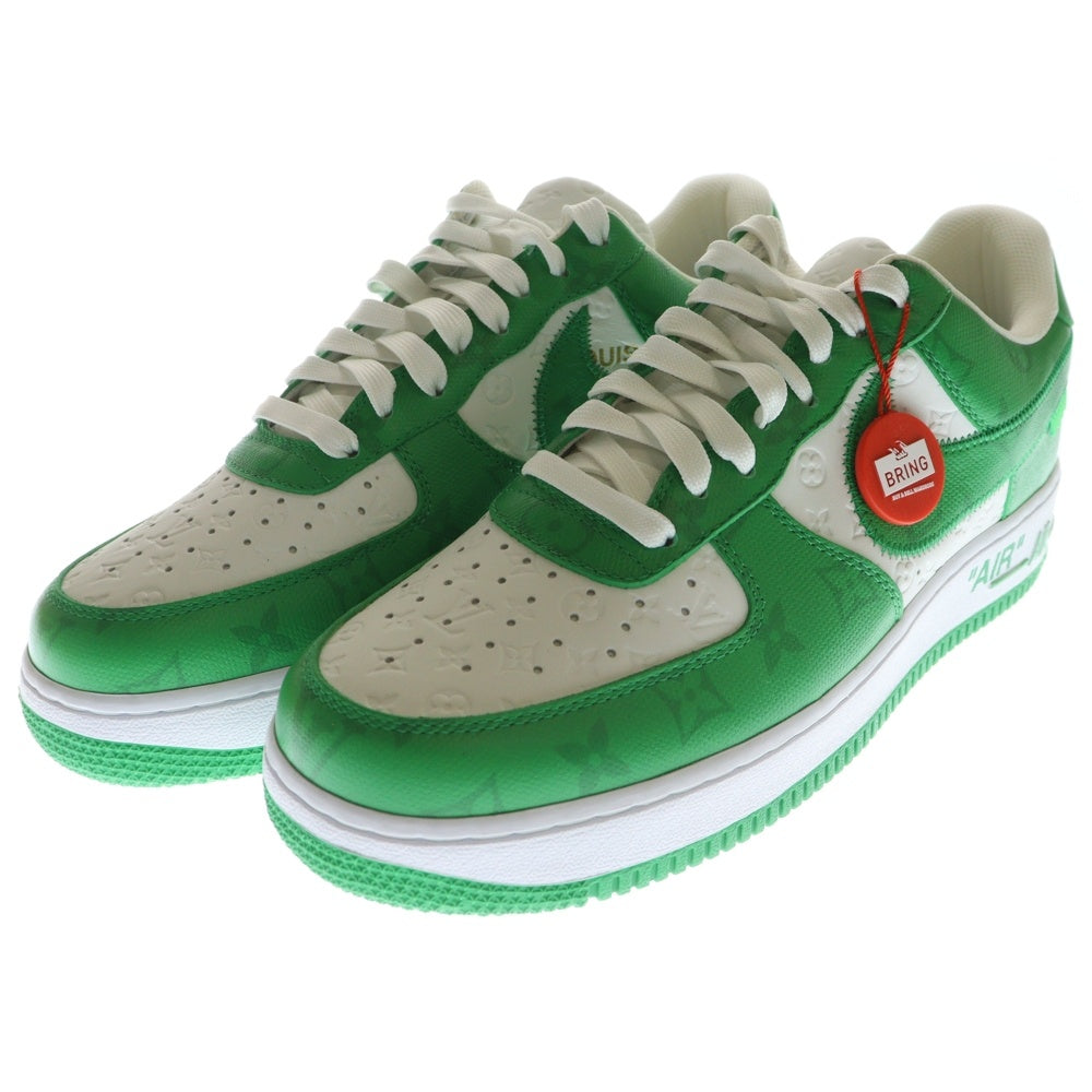 NIKE(ナイキ) ×LOUIS VUITTON AIR FORCE 1 LOW MS0242 エアフォース モノグラム レザー ローカット スニーカー シューズ グリーン/ホワイト US9.5/27.5cm
