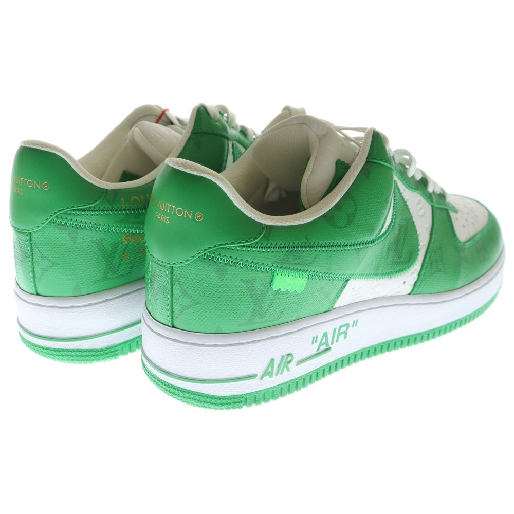NIKE(ナイキ) ×LOUIS VUITTON AIR FORCE 1 LOW MS0242 エアフォース モノグラム レザー ローカット スニーカー シューズ グリーン/ホワイト US9.5/27.5cm