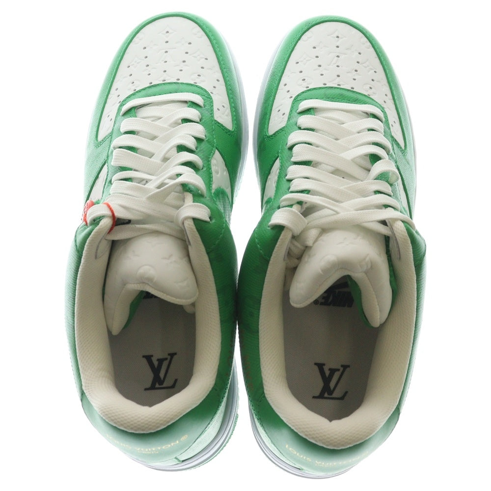 NIKE(ナイキ) ×LOUIS VUITTON AIR FORCE 1 LOW MS0242 エアフォース モノグラム レザー ローカット スニーカー シューズ グリーン/ホワイト US9.5/27.5cm