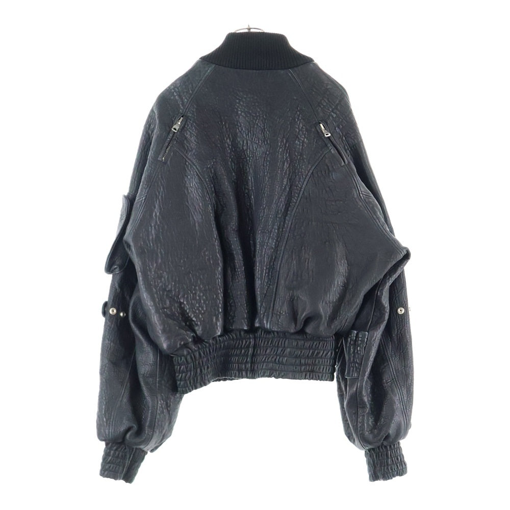 NO/FAITH STUDIOS(ノーフェイスストゥディオス) FLIGHT LEATHER COTTON JACKET レザーフライトジャケット ブラック